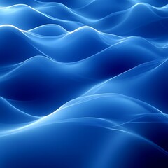 Fototapeta premium Abstract, flowing, wavy, blue digital landscape. Soft lines create a sense of movement and depth