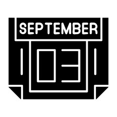 Obraz premium 3 September Solid Style Icon