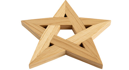 Isolated Interlocking Wooden Star Puzzle for Mental Challenge