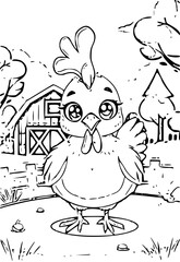 coloring book with funny bird