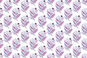 Naklejka premium nature-themed seamless floral layout with ornate leaves and foliage bunches ideal for wrapping, card, and surface print