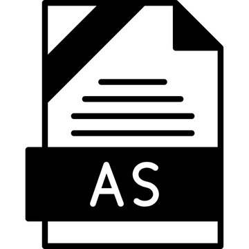 AS File Format Solid Style Icon