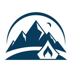 Fototapeta premium Mountain Camping Adventure Majestic Peaks & Campfire Nights