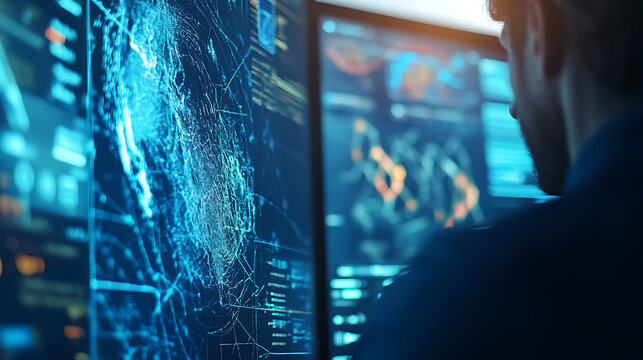 An AI powered weather prediction model forecasting global climate changes and extreme weather events with high accuracy, Environmental technology style, photo of