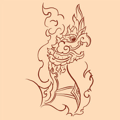 fantasy animal of Asian vector for illustration, card, decoration
