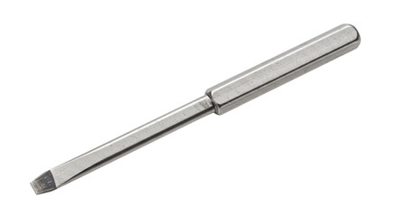 Isolated Flathead Screwdriver with Metal Finish