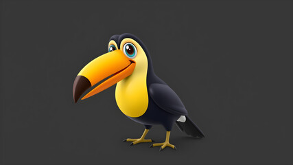 Naklejka premium Toucan, 3d render vector cartoon icon Generative AI
