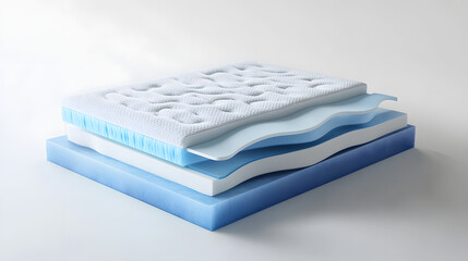 A mattress is shown with its inner workings exposed