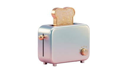 Isolated Holographic Toaster with Golden Toast
