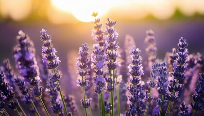 Fototapeta premium ラベンダーの花の風景、フォトジェニックで美しい花