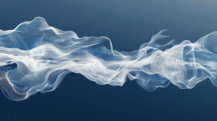 Abstract circuit flow with neural network inspired design in a deep blue gradient background