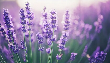 Naklejka premium ラベンダーの花の風景、フォトジェニックで美しい花