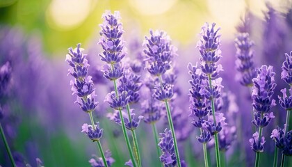 Naklejka premium ラベンダーの花の風景、フォトジェニックで美しい花