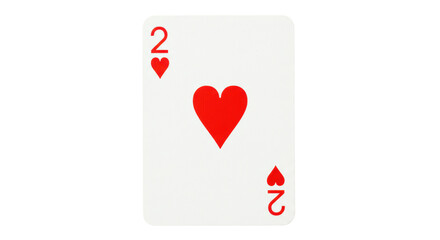 Isolated Two of Hearts Playing Card