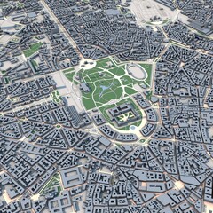 Fototapeta premium Milan City Italy Map, 3D Rendering