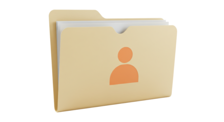 Isolated Folder with User Icon Representing Profile