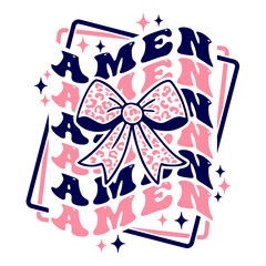 Amen shirt design with leopard coquette bow