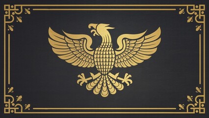 Golden Eagle Emblem, Golden Eagle Symbol, Golden Eagle Design, Garuda Emblem Thailand, Golden Royal Garuda Emblem Thailand, Traditional Garuda Emblem Thailand Symbol - Official Thai Cultural Icon