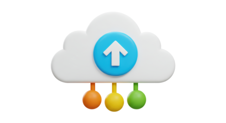Isolated Cloud Uploading Data with Colored Spheres
