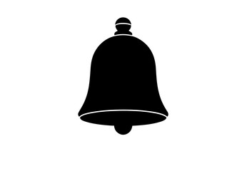 Illustration of a black bell on a white background
