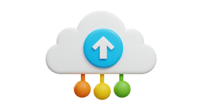 Isolated Cloud Uploading Data with Colored Spheres