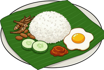 Illustration of Nasi Lemak