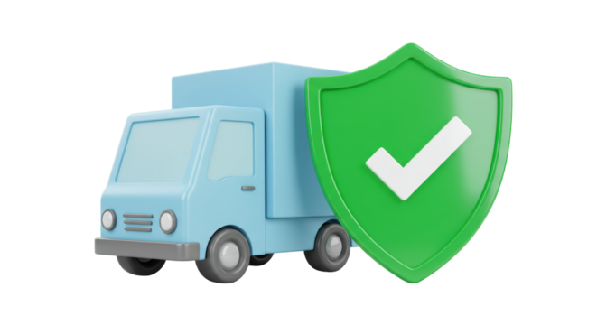 Isolated Delivery Truck with Protective Shield Assurance