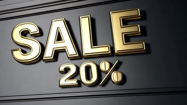 A promotional display announces a 20 percent discount on various products as part of a seasonal sale event. Customers are encouraged to take advantage of these limited-time offers