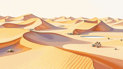 Silent desert flow desert isolated watercolor vector illustration svg  © Arun168