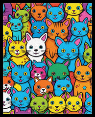 Cats . Oil paint. Animal illustration. Design for use in graphics.