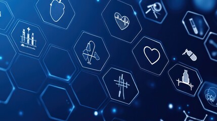 Fototapeta premium Medical technology interface with icons