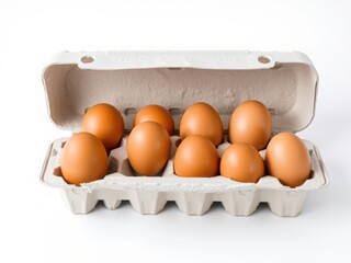 Brown Eggs in Cardboard Egg Carton