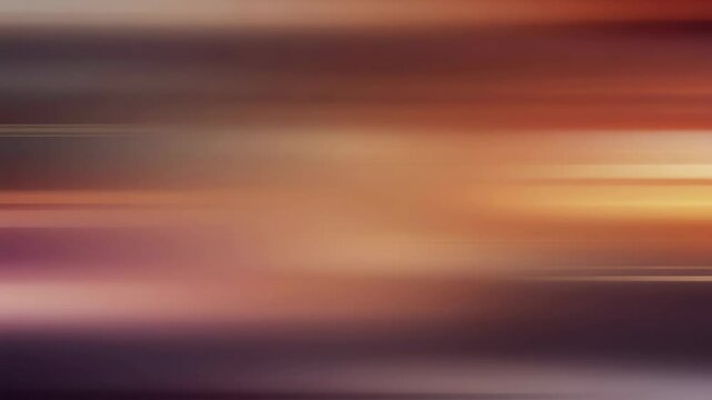Sunset-inspired abstract background with blurred horizontal lines. Warm orange and purple gradient. Digital art for relaxing atmosphere and calm mood.