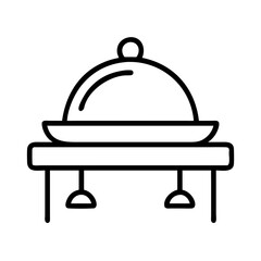 Obraz premium Elegant food warmer buffet server chafing dish for catering events and restaurant service line equipment