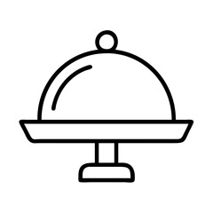 Obraz premium Elegant food server cloche vector illustration for restaurant menu and catering services design asset needs