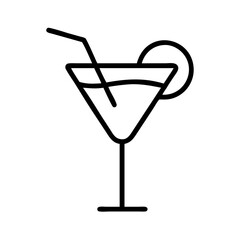 Martini cocktail drink vector icon illustration for bar menu and summer party invitation design concept