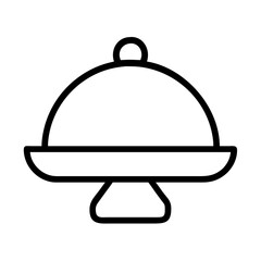 Elegant food dome serving tray vector illustration for restaurant and catering services design needs
