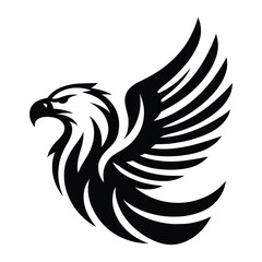 Eagle soaring silhouette abstract black and white powerful symbolic bird
