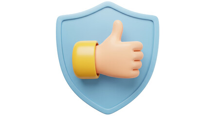 Isolated Shield with Thumbs Up