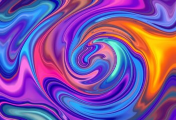Fototapeta premium Fluid, swirling abstract waves forming a hypnotic, multicolored pattern, cosmic, texture