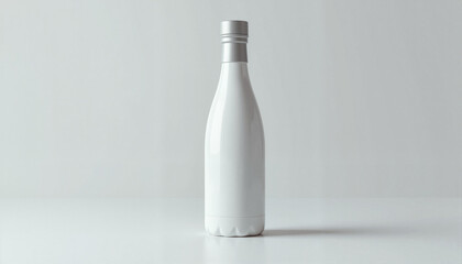 Slim Bottle Mockup Standing Upright on a Clean Background  