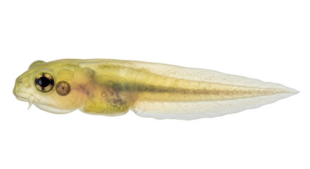 Isolated Tadpole Larva of a Frog in Detail