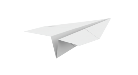 Isolated White Paper Airplane Simple Design