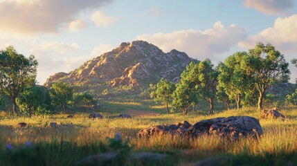 Stunning aerial panoramic view of majestic mountains, lush valleys, and serene beauty stretching to the horizon