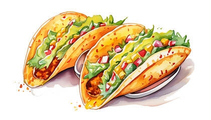 Tacos illustration on a transparent background.