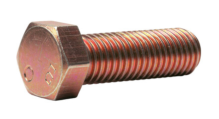 Isolated Hex Head Bolt with Golden Bronze Finish