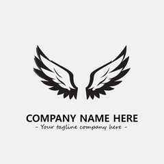 Obraz premium Wing illustration black and white for logo company vector image 