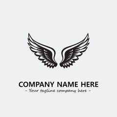 Wing illustration black and white for logo company vector image
