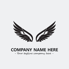 Wing illustration black and white for logo company vector image
