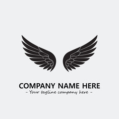 Wing illustration black and white for logo company vector image

